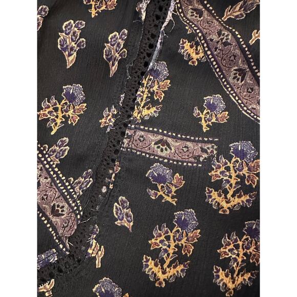 Free People Fiji Feelings Flare Boho Black Pants Size Large - Picture 4 of 7